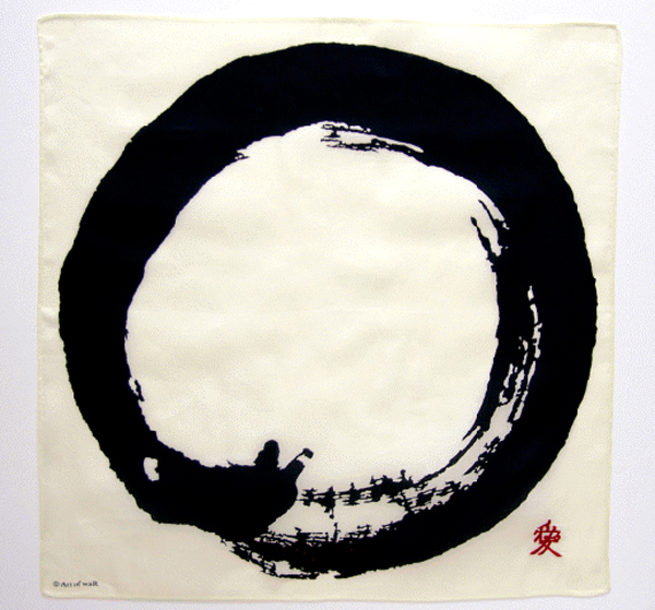 綿サテン円相ハンカチーフ　真田六文銭