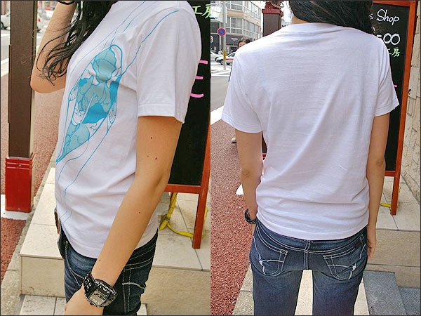 和柄Tシャツ【鯉】女性着用写真